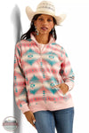 ﻿Ariat 10048636 Ranger Half Zip Sweatshirt in Tiffany Print Front View