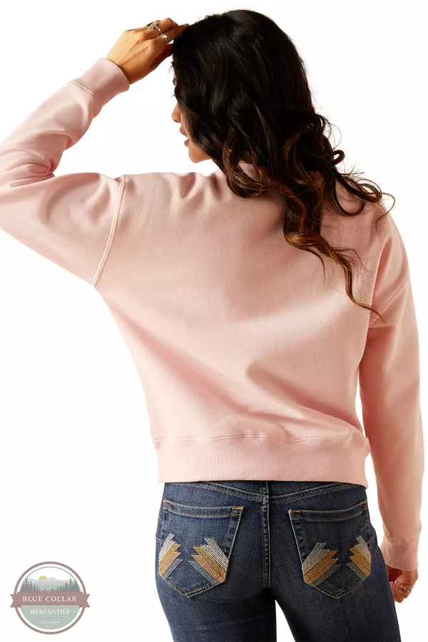 Ariat 10048638 College Sweatshirt in Blushing Rose Back View