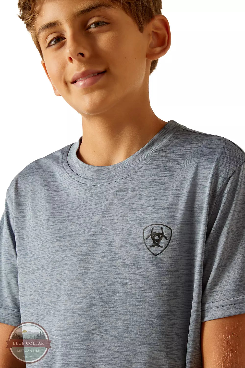 Ariat 10048650 Newsboy Blue Charger Spirited T-Shirt Detail View