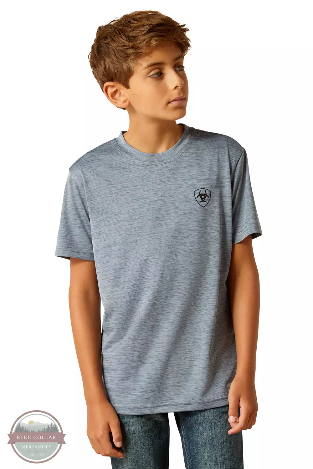 Ariat 10048650 Newsboy Blue Charger Spirited T-Shirt Front View