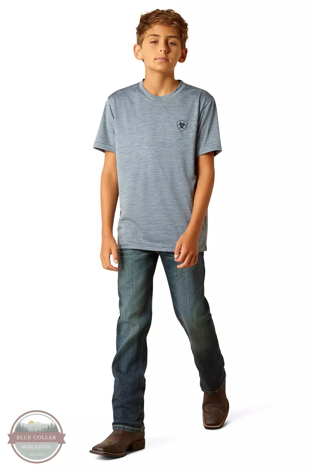 Ariat 10048650 Newsboy Blue Charger Spirited T-Shirt Full View