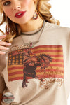 Ariat 10048669 Rodeo Quincy Flag T-Shirt in Gold Front Detail View
