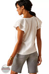 Ariat 10048693 Heather Cap Sleeve Top in White Back View