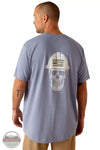 Ariat 10048749 Rebar Cotton Strong Roughneck Work T-Shirt in Infinity Heather Back View