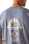 Ariat 10048749 Rebar Cotton Strong Roughneck Work T-Shirt in Infinity Heather Back Detail View