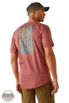 Ariat 10048769 Rebar Workman Reflective Flag T-Shirt in Roan Rouge Back View