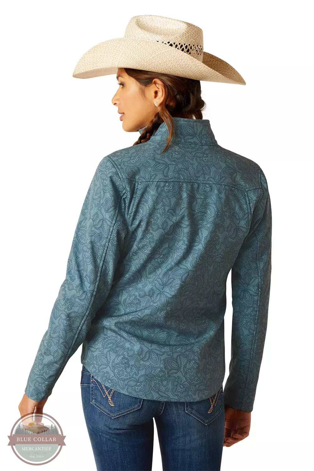 Ariat 10048810 New Team Softshell Jacket in Lacey Back View