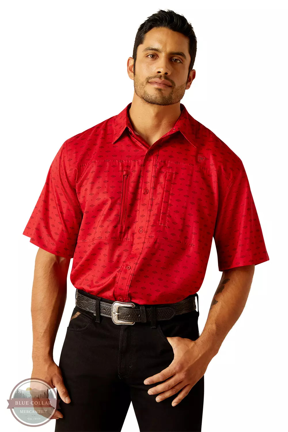 Ariat 10048848 VentTEK Classic Fit Shirt in Haute Red Front View