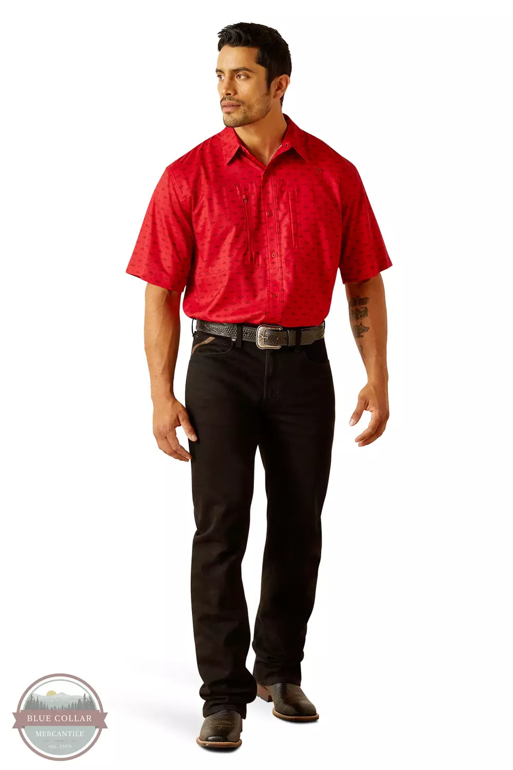 Ariat 10048848 VentTEK Classic Fit Shirt in Haute Red Full View