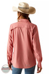 Ariat 10048858 VentTEK Stretch Long Sleeve Shirt in Faded Rose Pinstripe Back View
