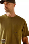 Ariat 10048984 Rebar Workman 360 Airflow T-Shirt in Lichen Heather Front Detail View