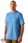 Ariat 10048986 Rebar Workman 360 Airflow T-Shirt in Campanula Heather Front View