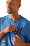 Ariat 10048986 Rebar Workman 360 Airflow T-Shirt in Campanula Heather Front Detail View