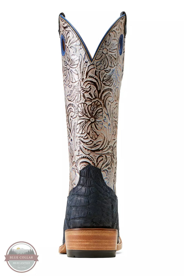 Ariat 10050966 Futurity Boon Tooled Western Boot in Navy Sueded Caiman Belly Heel View