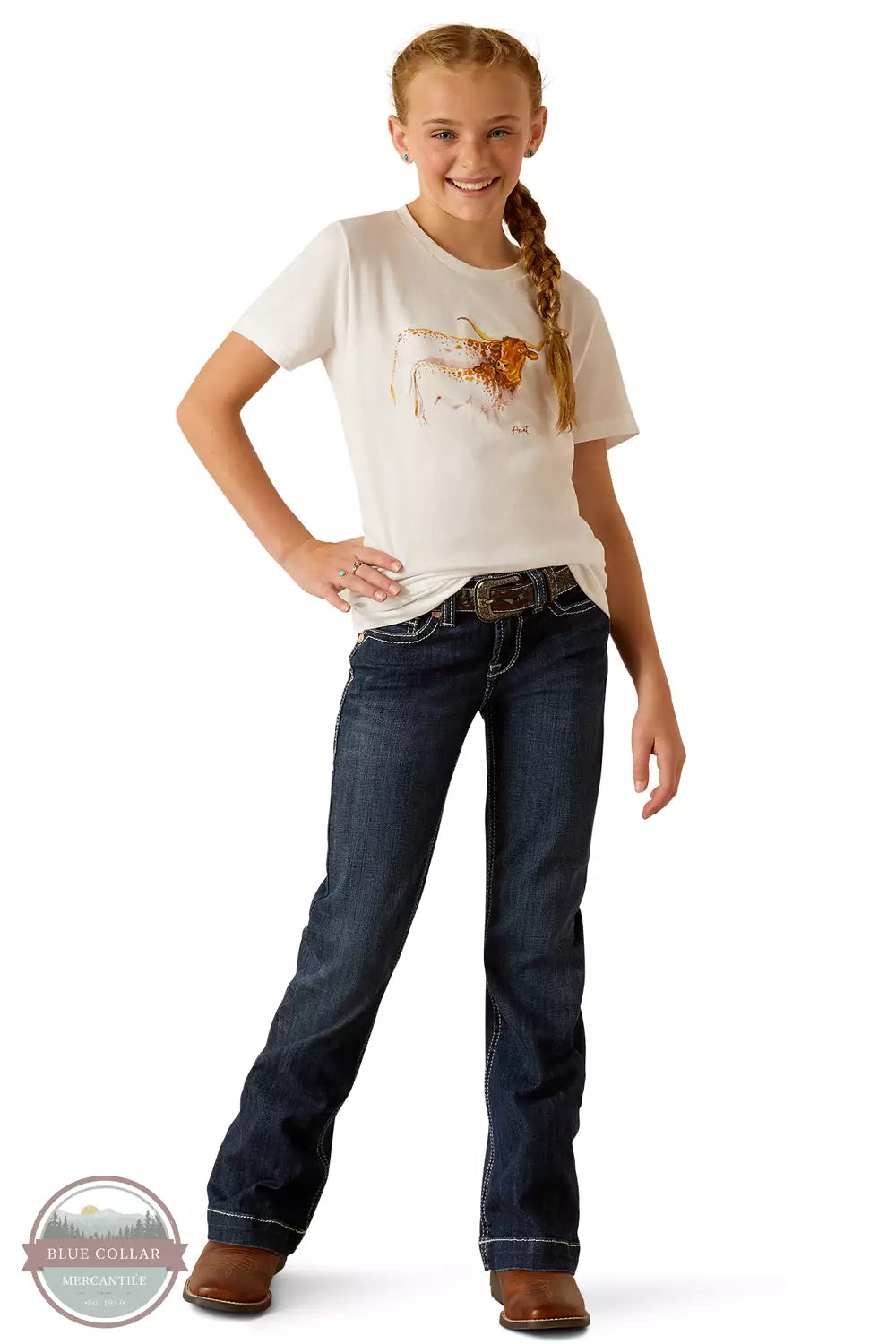 Ariat 10051427 Maternal Cow T-Shirt in White Full View