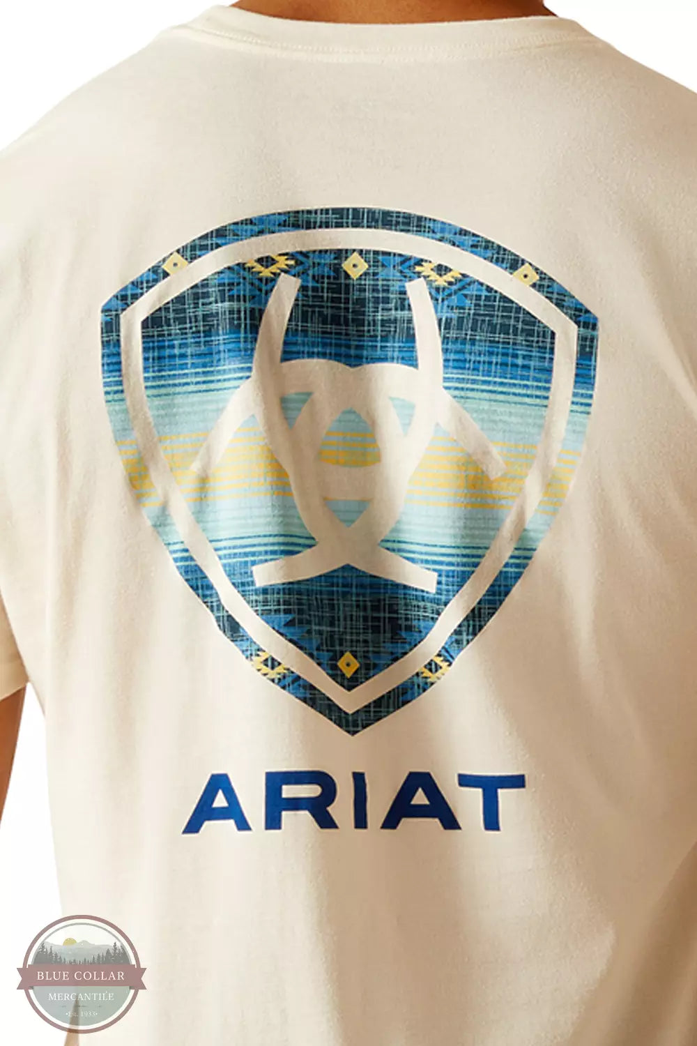 Ariat 10051454 Ariat Logo T-Shirt in Off White Back Detail View