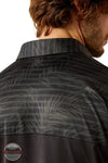 Ariat 10055071 Charger 2.0 Color Block Short Sleeve Polo Shirt in Black, rear zoom