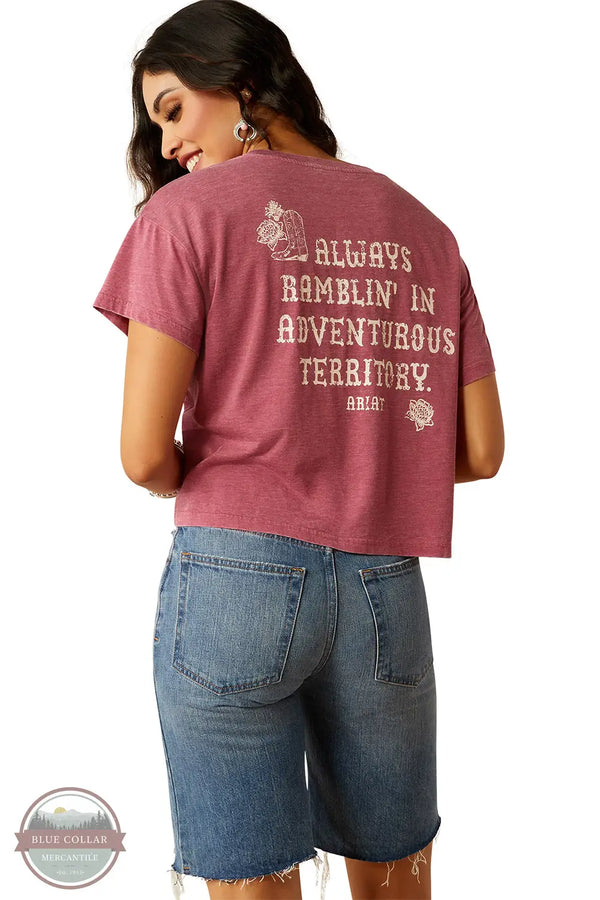 Ariat 10055138 Always Ramblin' Shirt Sleeve T-Shirt in Pink, rear