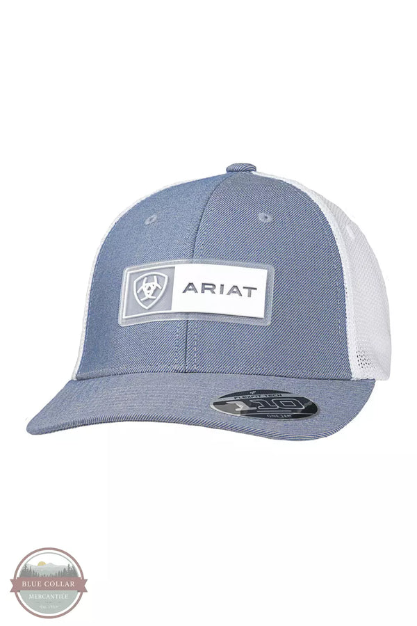 Ariat A300015313 Snap Back Flex Fit 110 Rubber Patch Cap in Light Blue  Profile View