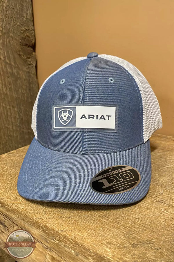 Ariat A300015313 Snap Back Flex Fit 110 Rubber Patch Cap in Light Blue  Life Profile View