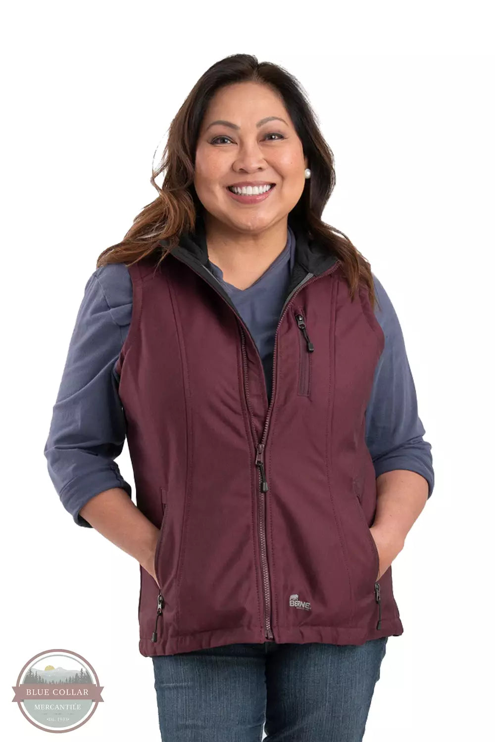 Berne WVS301 Softshell Vest Maroon Front View
