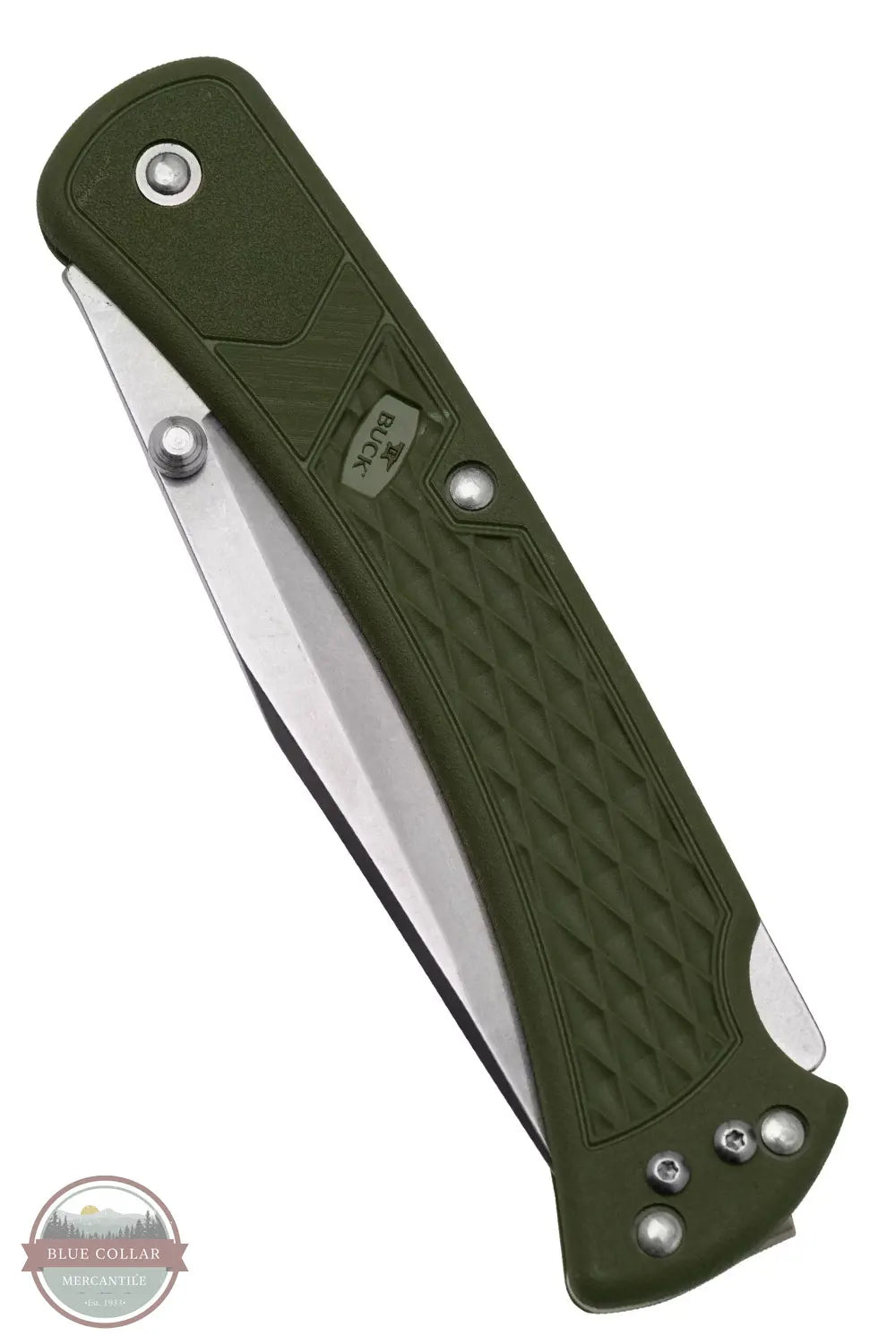 Buck 0110ODS2 Buck 110 Slim Pro Folding Pocket Knife in Green closed