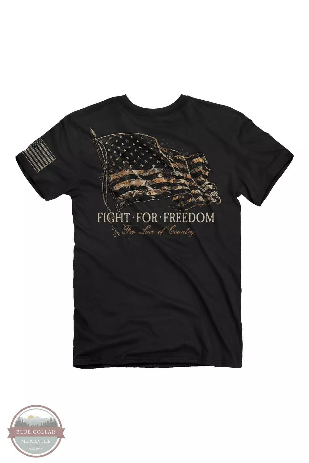 Buck Wear 2185 Fight Camo Flag Short Sleeve T-Shirt in Black buck-wear-2185-fight-camo-flag-short-sleeve-t-shirt-in-black