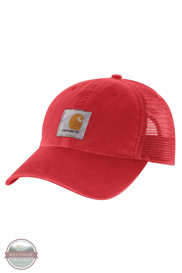 Carhartt 100286 Canvas Mesh Back Cap Red Barn Front View