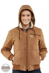 Carhartt 100815-211 Sherpa Lined Weathered Duck Jacket in Carhartt Brown Hooded View