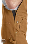 Carhartt 102776-211 Relaxed Fit Duck Bib Overall in Carhartt Brown Side Detail View