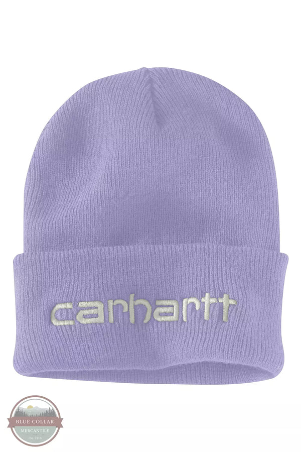 Carhartt 104068 Knit Insulated Logo Graphic Cuffed Beanie Black Front View