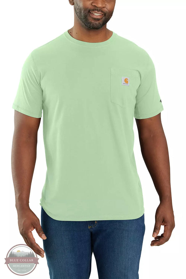 Carhartt 104616 Force® Relaxed Fit Midweight Short-Sleeve Pocket T-Shirt Aventurine Front View
