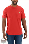 Carhartt 104616 Big & Tall Force® Relaxed Fit Midweight Short-Sleeve Pocket T-Shirt Red Barn Heather Front View