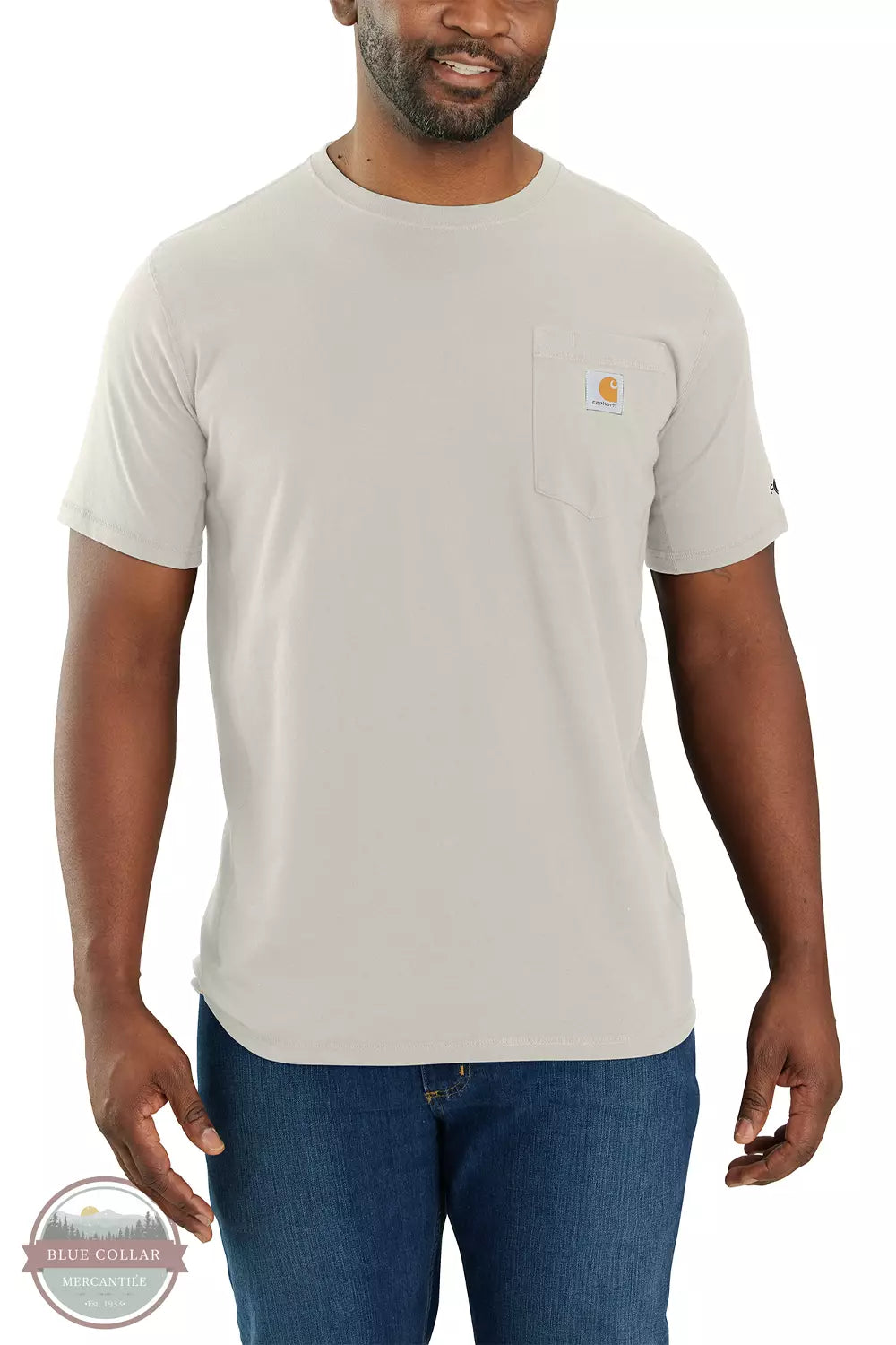 Carhartt 104616 Big & Tall Force® Relaxed Fit Midweight Short-Sleeve Pocket T-Shirt Malt Front View