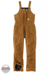 Carhartt 104694-BRN Loose Fit Washed Duck Insulated Bib in Carhartt Brown Front View