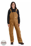 Carhartt 104694-BRN Loose Fit Washed Duck Insulated Bib in Carhartt Brown Full VIew