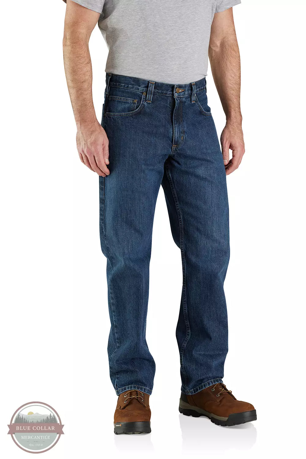 Carhartt 105119-HA0 Relaxed Fit 5-Pocket Jeans in Bay Front View