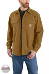 Carhartt 105419 Rugged Flex® Relaxed Fit Canvas Fleece Lined Shirt Jac in B33, front view