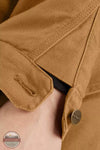 Carhartt 105512-BRN Loose Fit Washed Duck Coat in Carhartt Brown Sleeve Detail