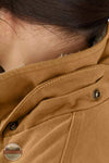 Carhartt 105512-BRN Loose Fit Washed Duck Coat in Carhartt Brown Hood Detail