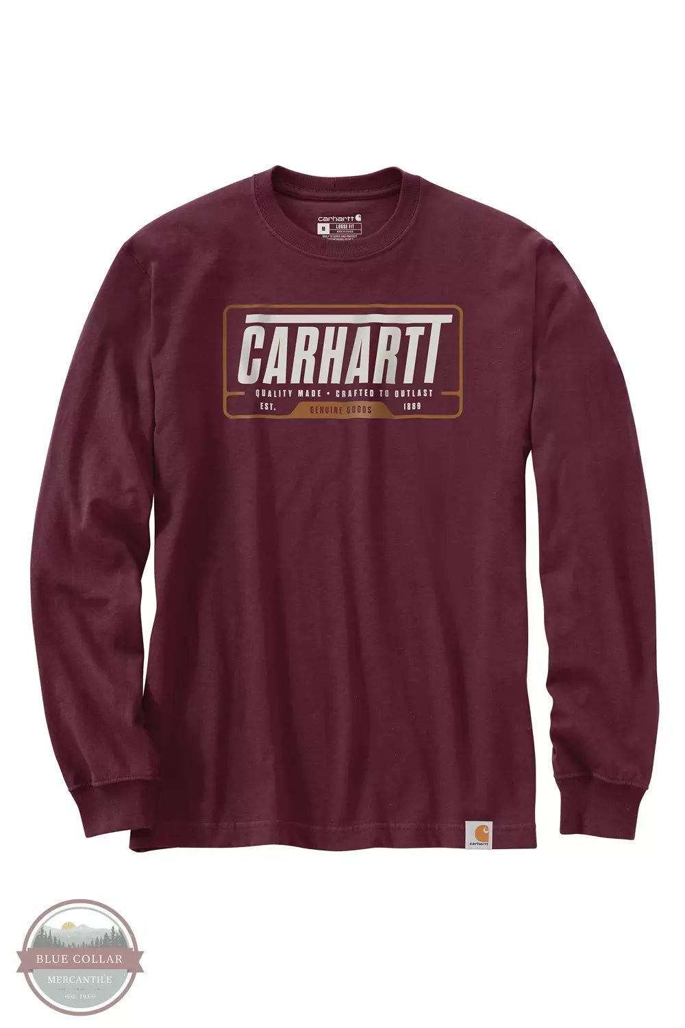 Carhartt 105954 Loose Fit Heavyweight Outlast Graphic Pocket Long Sleeve T-Shirt Port Front View