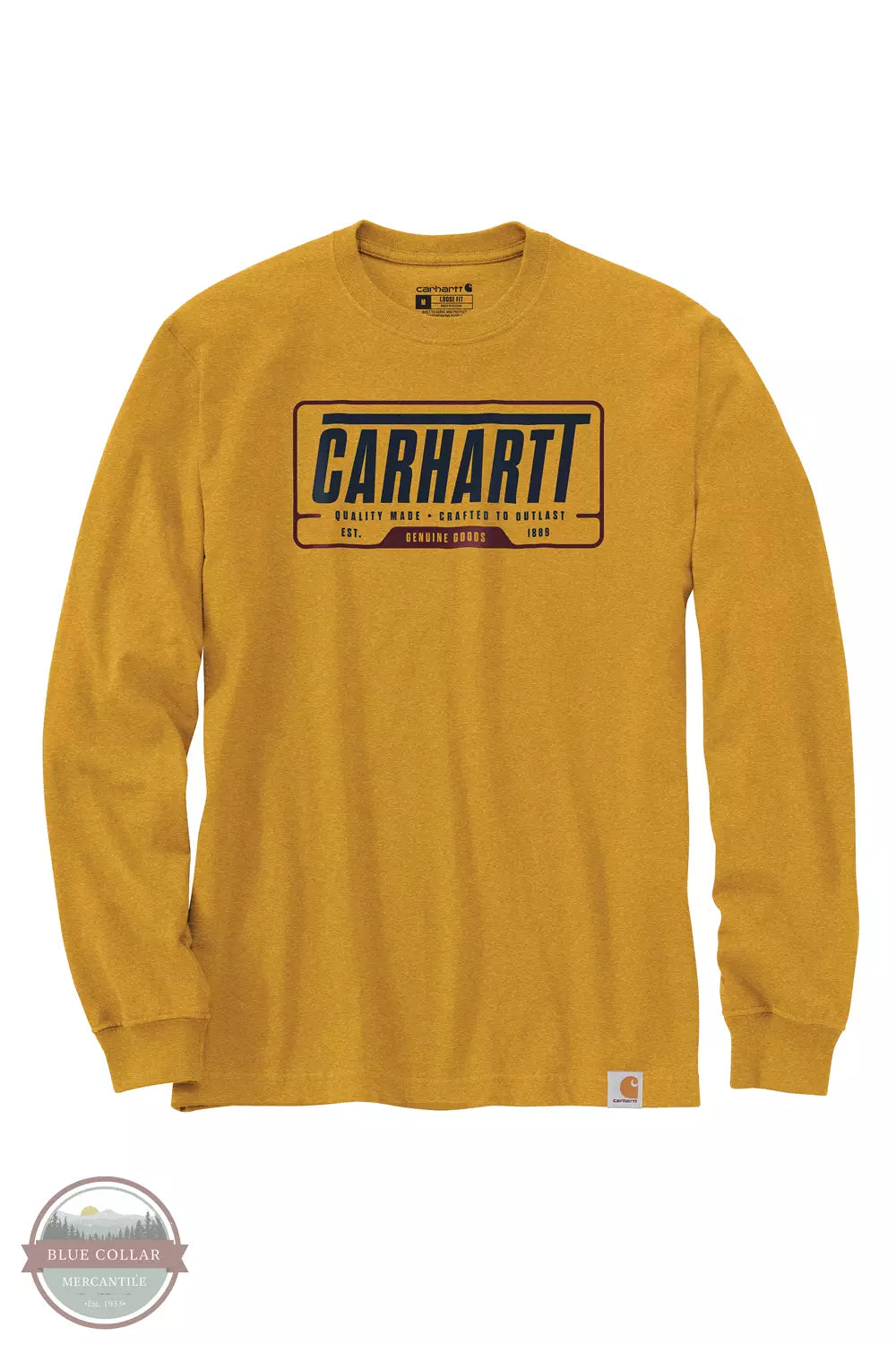 Carhartt 105954 Loose Fit Heavyweight Outlast Graphic Pocket Long Sleeve T-Shirt Honeycomb Heather Front View