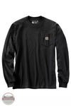 Carhartt 105955 Relaxed Fit Heavyweight Mountain Graphic Pocket Long Sleeve T-Shirt Black Front View