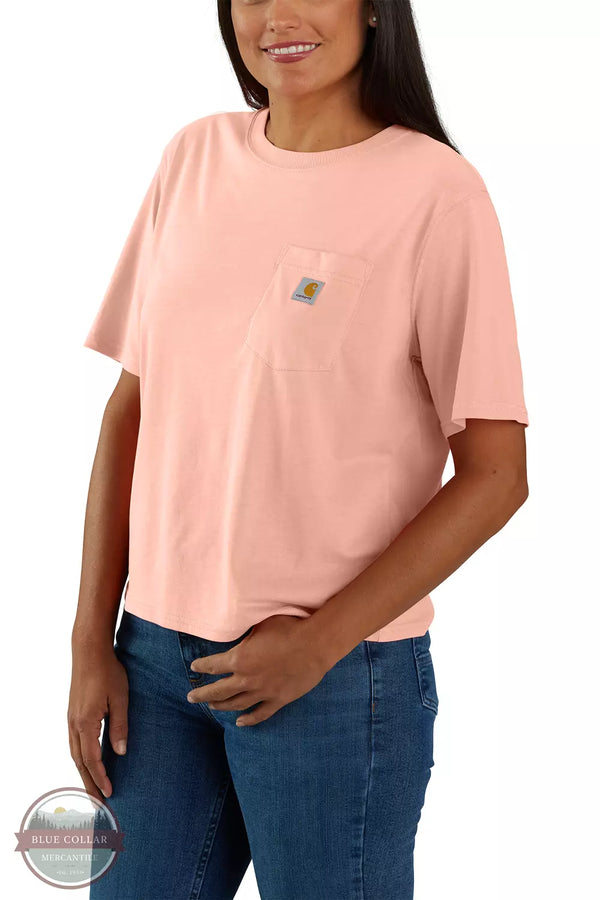 Carhartt 106122 Tencel Fiber Loose Fit Short Sleeve T-Shirt Tropical Peach Front View