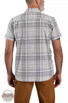 Carhartt 106139 Rugged Flex Relaxed Fit Lightweight Short Sleeve Plaid Shirt Asphalt Back View