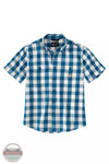 Carhartt 106140 Loose Fit Midweight Short Sleeve Plaid Shirt Deep lagoon Front View