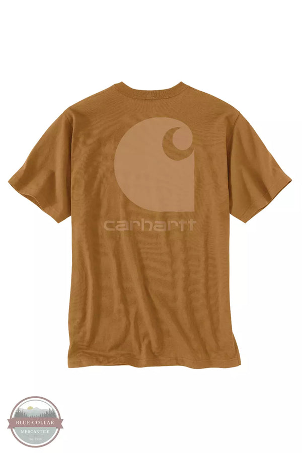 Carhartt 106149 C Graphic Relaxed Fit Heavyweight Short Sleeve T-Shirt Carhartt Brown Back View