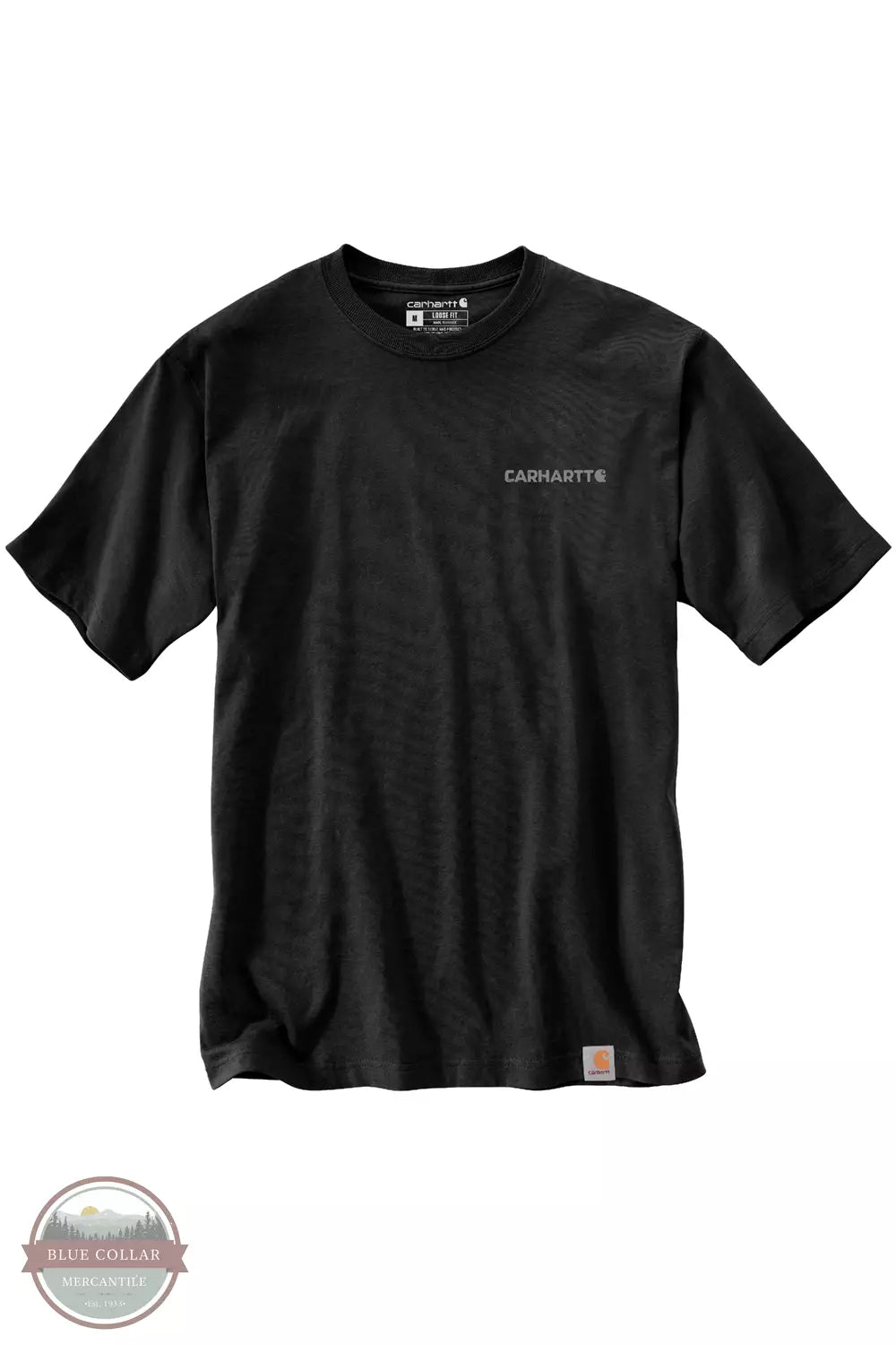 Carhartt 106154 Built to Last Graphic Loose Fit Heavyweight Short Sleeve T-Shirt Black Front View