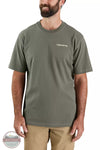 Carhartt 106154 Built to Last Graphic Loose Fit Heavyweight Short Sleeve T-Shirt Dusty Olive Front View