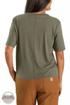 Carhartt 106174 Loose Fit Lightweight Flower Pocket T-Shirt Dusty Olive Back View